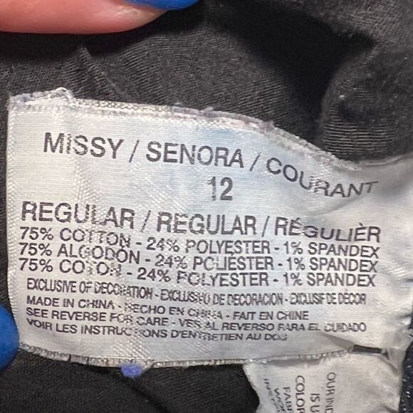 Nine West denim jeans bootcut contrast stitching bling on back pockets size 12 - Picture 6 of 8